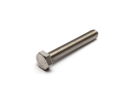 DIN 933 A2 stainless steel hexagon head screw with thread to the head. Version selectable