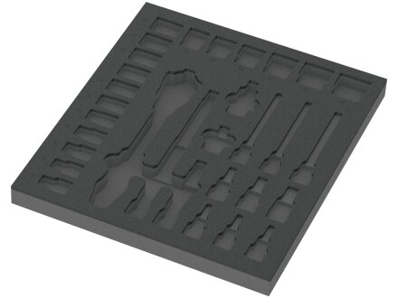 9822 foam tray 8000 C Zyklop ratchet 1/2" set 1, without tools, 344 x 30 x 392 mm