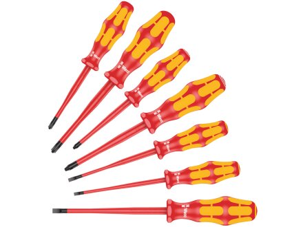 160 iSS/7 screwdriver set Kraftform Plus Series 100. With reduced blade and handle diameter, 7 pieces