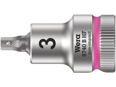 8740 B HF Zyklop bit socket with 3/8" drive, with holding function for Allen screws, 3 x 35 mm