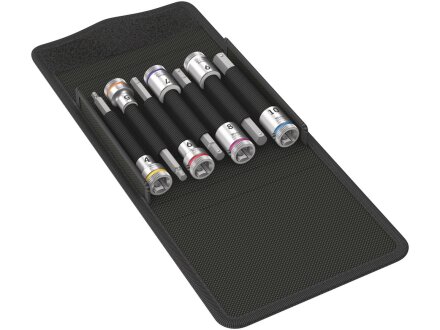 8740 B HF 1 Zyklop bit socket set, with 3/8" drive, with holding function for hexagon socket screws, 7 pieces