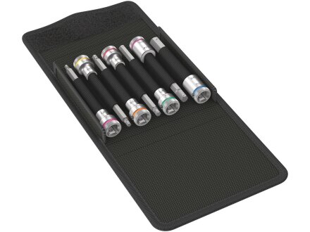 8740 B HF Imperial 1 Zyklop bit socket set, with 3/8" drive, with holding function for hexagon socket screws, 7 pieces