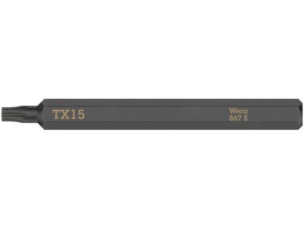 867 S TORX® bits for impact screwdrivers, TX 15 x 70 mm