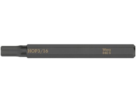 840 S Hex-Plus Allen bits for impact screwdrivers, 3/16" x 70 mm