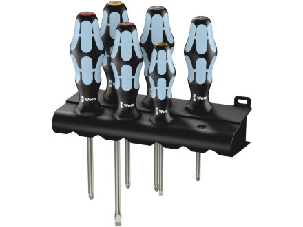 3334/3350/3355/6 Screwdriver set, stainless steel + rack, 6 pieces