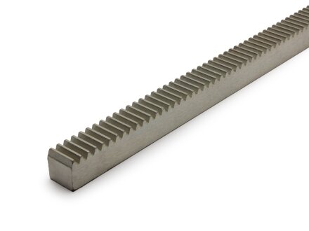 Toothed rack M=2 - 24x24x1005.31mm hardened and ground from C45, straight teeth 6h25, L1=1000, with hole pattern