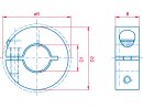 Slotted clamping ring Material Steel: 1.0503 / 1.0736 Shaft ø D1=10 mm Outer ø D2=24 mm Width B=9 mm