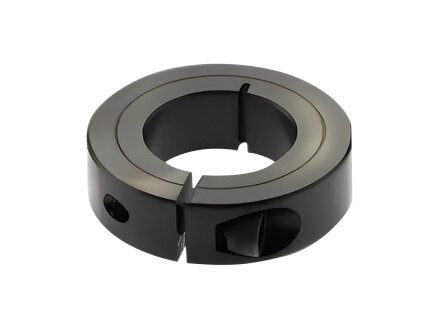 Slotted clamping ring Material Steel: 1.0503 / 1.0736 Shaft ø D1=14 mm Outer ø D2=30 mm Width B=11 mm