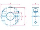 Split clamping ring Material steel: 1.0503 / 1.0736 shaft diameter D1=9 mm outer diameter D2=24 mm width B=9 mm