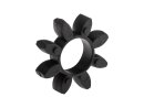 Star made of PU material for standard claw coupling - elastic type 24/32 black 94°Shore