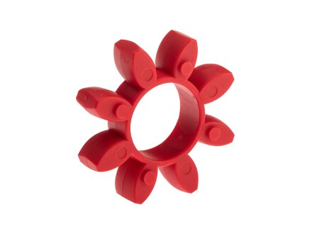 Star made of PU material for claw coupling - standard - elastic type 28/38 red 98°Shore
