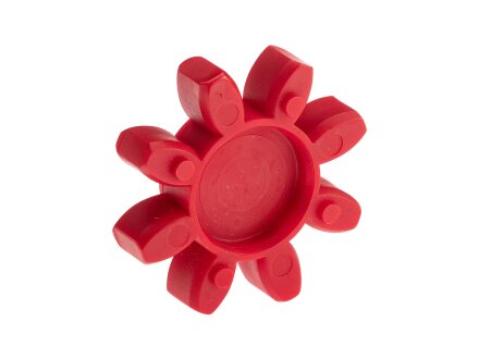 Plastic star for claw coupling, backlash-free - size 14 - red - 96°/98° Shore