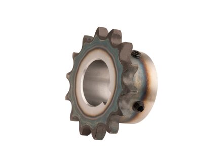 1Sprocket "BONspeed" according to DIN 8196 08 B-1 Z=30 ready to install with bore 30 H7, keyway and 2 x threaded bore M6 teeth inductively hardened to approx. 50 HRC