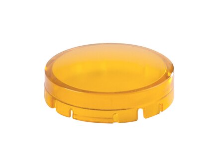 Button cap, high, transparent, yellow