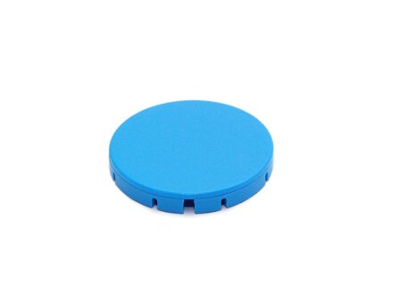 Button cap, flat, covered, blue