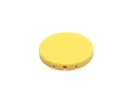 Button cap, flat, covered, yellow