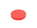 Button cap, flat, covered, red