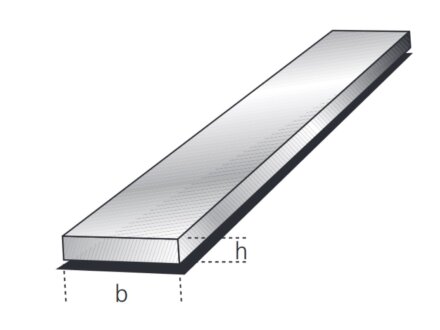 Flat bar 12x5mm aluminum EN AW-6060 T66 (AlMgSi0.5) 0.166kg/m, cut 50-6000mm