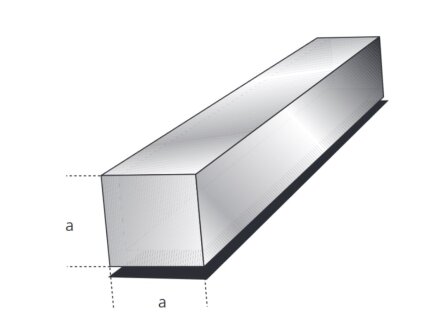 Square bar 40mm aluminum EN AW-6060 T66 (AlMgSi0.5) 4.57kg/m, cut 50-6000mm