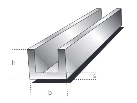 U-Profil 20x40x20x2,0mm Aluminium EN AW-6060 T66 (AlMgSi0,5) 0,423kg/m, Zuschnitt 50-6000mm