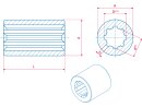 Splined shaft 8x42x48 L=2000 similar to DIN ISO 14 Material: 1.4301 cold-drawn, rustproof