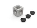 Conector de cubo 3D 30 tipo B ranura 8 (incl.3 tapas de cubierta)