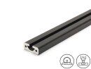 Aluminiumprofil schwarz 40x16S I-Typ Nut 8 (schwer), 1,18kg/m, Zuschnitt 50-6000mm
