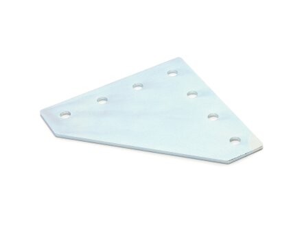 Connector plate I-type groove 5, LD - 20x80x80mm, steel 2mm galvanized