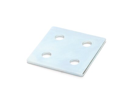 Connector plate B-type groove 6, 40x40mm, steel 2mm galvanized