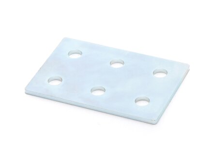 Connector plate B-type groove 6, 40x60mm, steel 2mm galvanized