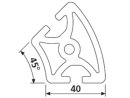 Aluminum profile R40/80 45° I-type groove 8,...