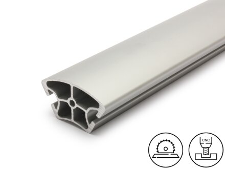 Aluminiumprofil R40/80 60° I-Typ Nut 8, 2,2kg/m, Zuschnitt 50-6000mm