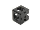 Connettore cubo 3D 40 tipo I slot 8 senza tappi di copertura, verniciato a polvere nera