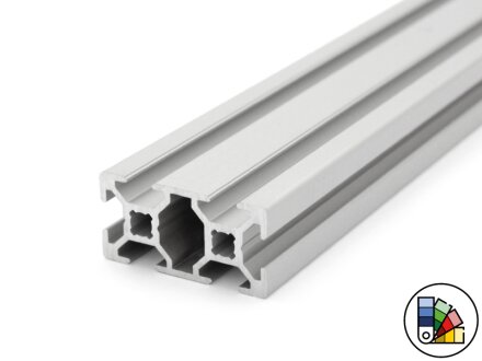 Perfil de aluminio 20x40L tipo B ranura 6 - longitud de barra 3 metros - recubrimiento en polvo disponible en varios colores