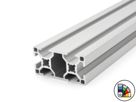 Perfil de aluminio 30x60L tipo B ranura 8 - longitud de barra 3 metros - recubrimiento en polvo disponible en varios colores