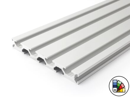 Perfil de aluminio 120x15L tipo B ranura 8 - longitud de barra 3 metros - recubrimiento en polvo disponible en varios colores