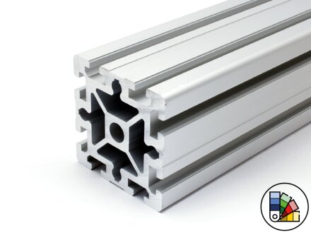 Perfil de aluminio 90x90S tipo B ranura 10 (pesado) - longitud de barra 3 metros - recubrimiento en polvo disponible en varios colores