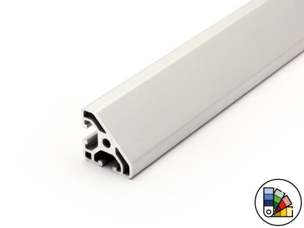 Profilo di design / profilo in alluminio 30x30L - 45 gradi - gola tipo I 6 (chiara) - lunghezza barra 3 metri - verniciatura a polvere disponibile in vari colori