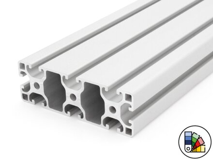 Profilo in alluminio 40x120L tipo I gola 8 (chiaro) - lunghezza barra 3 metri - verniciatura a polvere disponibile in vari colori