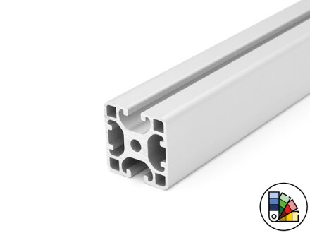 Design profile / aluminum profile 40x40L - 2N 180° - I-type groove 8 (light) - bar length 3 meters - powder coating available in various colors