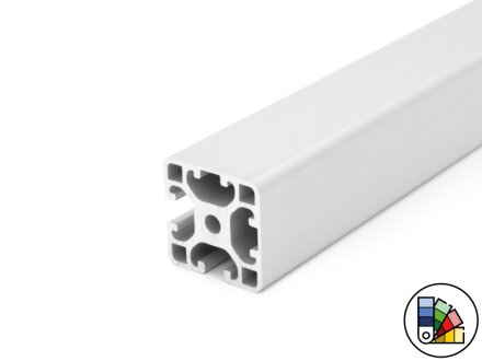 Profilo di design / profilo alluminio 40x40L - 2N 90° - cava tipo I 8 (chiaro) - lunghezza barra 3 metri - verniciatura a polvere disponibile in vari colori