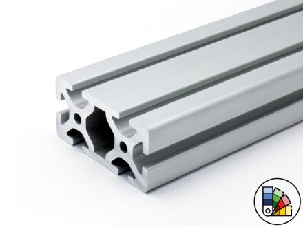 Aluminum profile 40x80S I-type groove 8 (heavy) - bar length 3 meters - powder coating available in various colors