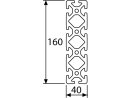 Profilo in alluminio 40x160S tipo I cava 8 (pesante) - lunghezza barra 3 metri - verniciatura a polvere disponibile in vari colori