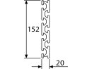 Aluminium profiel 20x152S plaatprofiel I-type groef 8 (zwaar) - staaflengte 3 meter - poedercoating verkrijgbaar in diverse kleuren