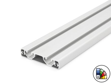 Profilé aluminium 80x16E slot 8 (ultraléger) - longueur de barre 3 mètres - revêtement en poudre disponible en différentes couleurs
