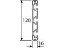 Aluminium profiel 120x16E I-type groef 8 (ultralicht) - staaflengte 3 meter - poedercoating verkrijgbaar in diverse kleuren