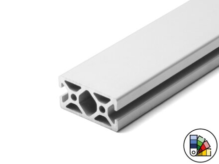 Aluminum profile 40x20L I-type groove 5 4N 180° - bar length 3 meters - powder coating available in various colors
