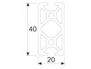 Aluminum profile 40x20L I-type groove 5 4N 180° - bar...
