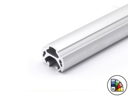 Profilrohr aus Aluminium mit einer Nut D30 - I-Typ Nut 8 - Stablänge 3 Meter - Pulverbeschichtung in verschiedenen Farben wählbar