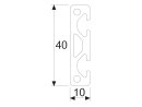 Profilo in alluminio 40x10S tipo I cava 5 - lunghezza barre 3 metri - verniciatura a polveri disponibile in vari colori